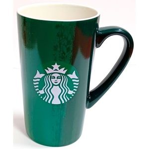 Starbucks Tall 16 oz Mug Multi-Color Green Red Ceramic Latte Mermaid Logo 2021